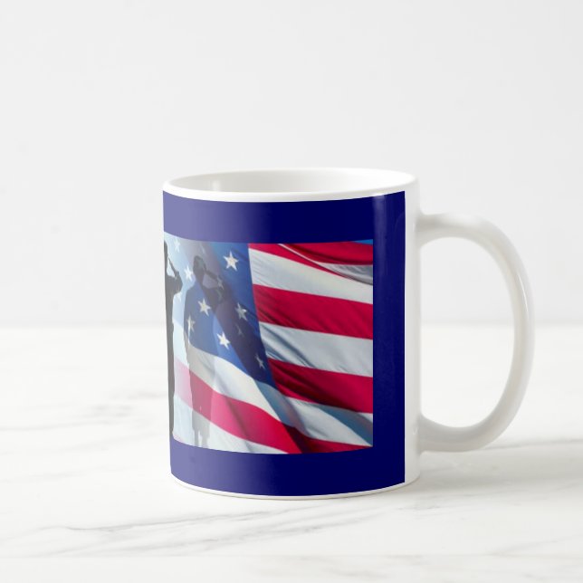 Veteran Salute the Flag Military Coffee Mug (Right)