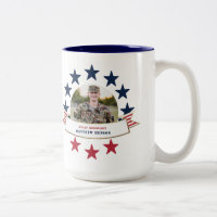 Veteran Service Photo Red White Blue Two-Tone Coff