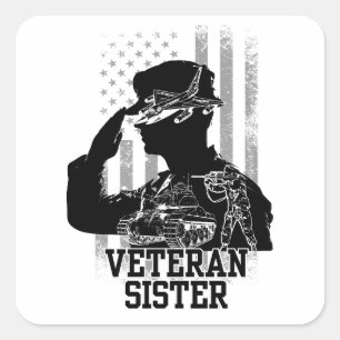 Veteran Sister Square Sticker