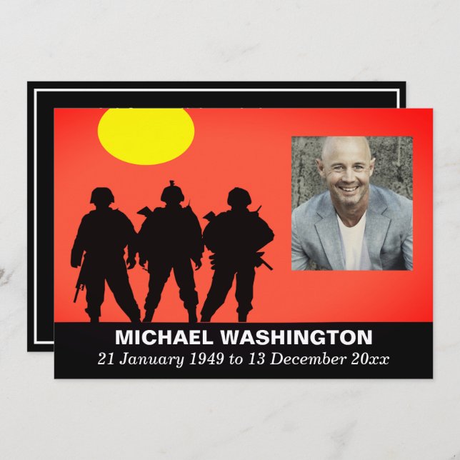 Veteran Soldiers Celebration of Life  Invitation (Front/Back)