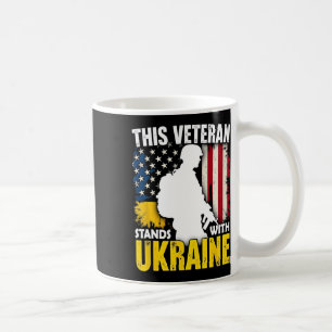 Veteran Stands With Ukraine - Patriotic American F Coffee Mug