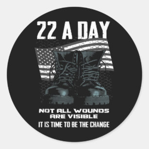 Veteran Suicide Awareness Classic Round Sticker