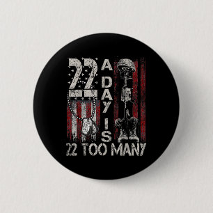 Veteran Suicide Awareness Ribbon 22 A Day Is 22 To 6 Cm Round Badge