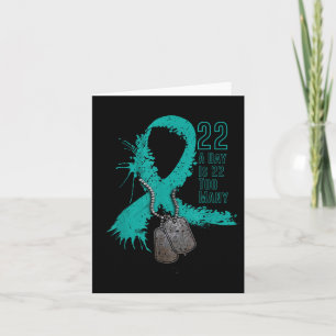 Veteran Suicide Awareness Ribbon 22 A Day Is 22 To Card