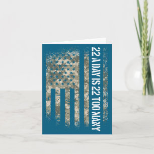 Veteran Suicide Awareness Usa Flag 22 A Day Is 22  Card
