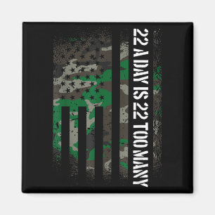Veteran Suicide Awareness Usa Flag 22 A Day Is 22 Magnet