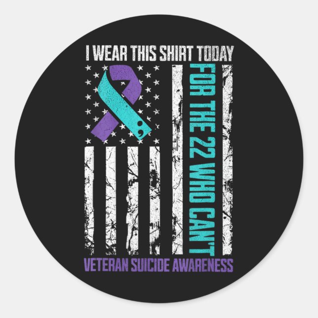 Veteran Suicide Prevention Suicide Awareness Crisi Classic Round Sticker (Front)