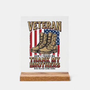 Veteran Thank My Brothers Vintage Military Shirt_1 Acrylic Sign
