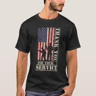 Veteran Thank You For Your Service US Flag Veteran T-Shirt
