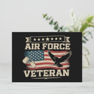 Veteran US Air Force American America Flag  Invitation