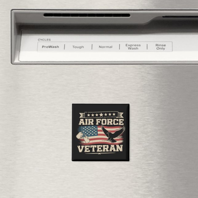 Veteran US Air Force American America Flag  Magnet (In Situ (Dishwasher))