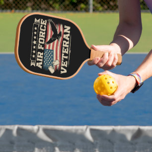 Veteran US Air Force American America Flag Pickleball Paddle