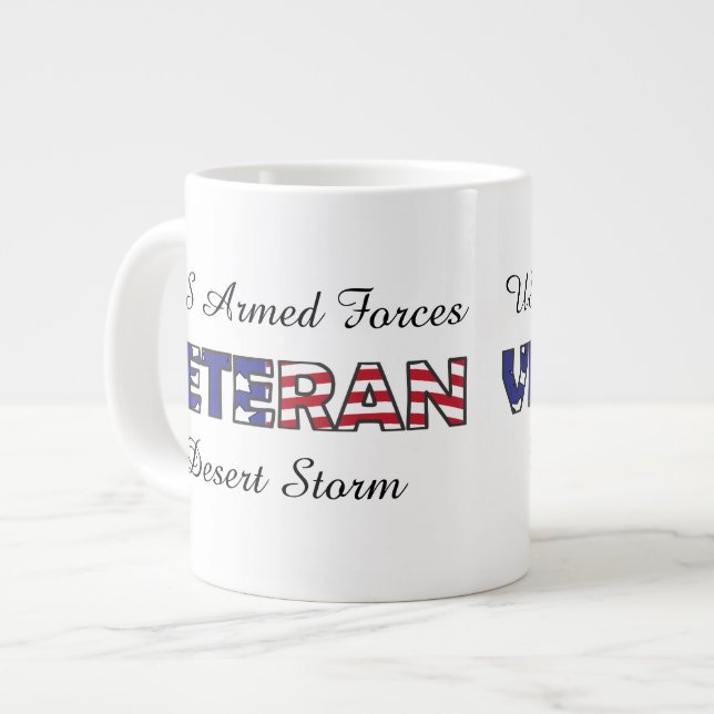Veteran US Armed Forces Military Vet Large Coffee Mug (Front Left)