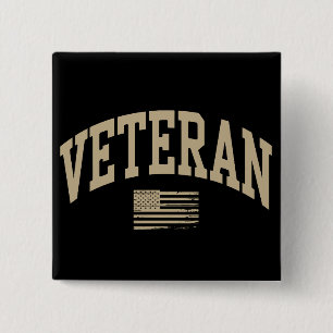 Veteran Veterans Day USA United States American  15 Cm Square Badge