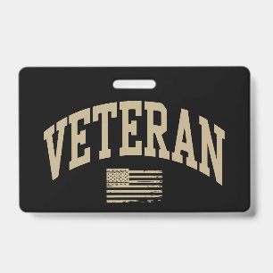 Veteran Veterans Day USA United States American  ID Badge