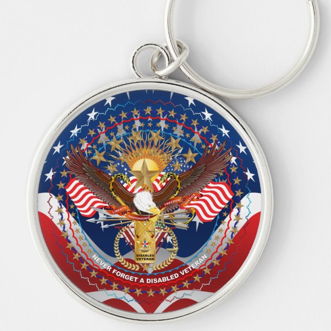 Veteran  View About Design Key Ring (Front)