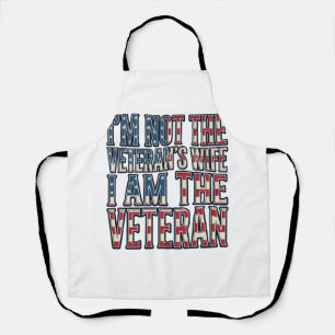 Veteran Wife Quote Patriotic Vintage Vector Design Apron