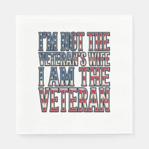 Veteran Wife Quote Patriotic Vintage Vector Design Napkin