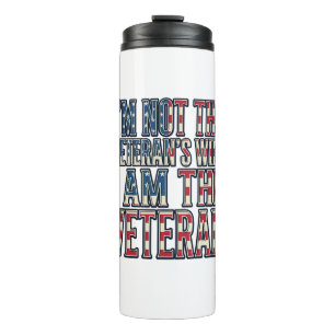 Veteran Wife Quote Patriotic Vintage Vector Design Thermal Tumbler