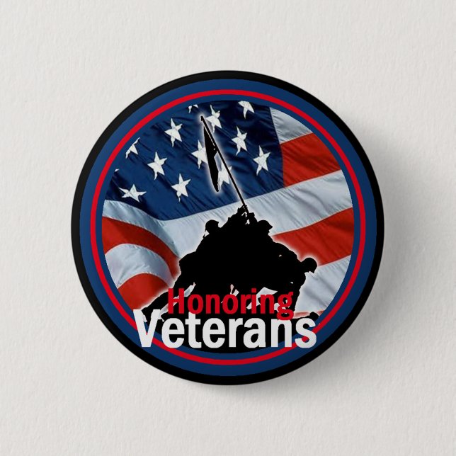 Veterans 6 Cm Round Badge (Front)