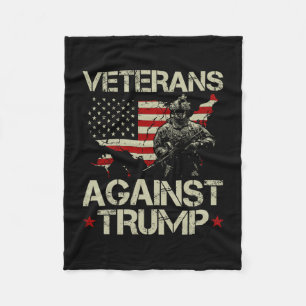 Veterans Against Donald Trump American Flag Gift Fleece Blanket