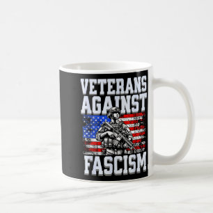 Veterans against fascism us patriotic army soldier coffee mug