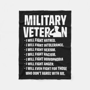 Veterans Against Trump 2020 Fight Usa Election  Fleece Blanket