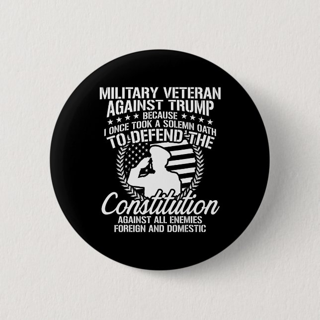 Veterans Against Trump 2020 Usa Election  6 Cm Round Badge (Front)