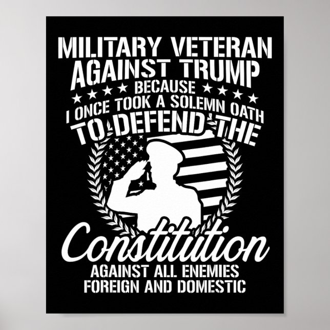 Veterans Against Trump 2020 Usa Election  Poster (Front)