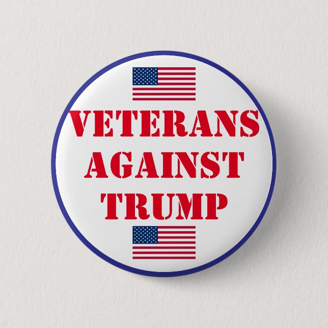 Veterans Against Trump 6 Cm Round Badge (Front)