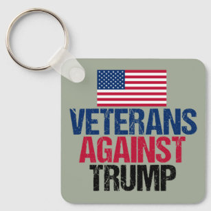 Veterans Against Trump American Flag Political Key Ring