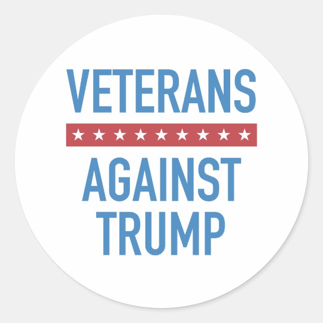 Veterans Against Trump Classic Round Sticker (Front)