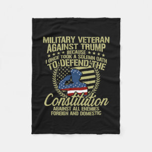 Veterans Against Trump Funny Anti Trump Apparel Fleece Blanket