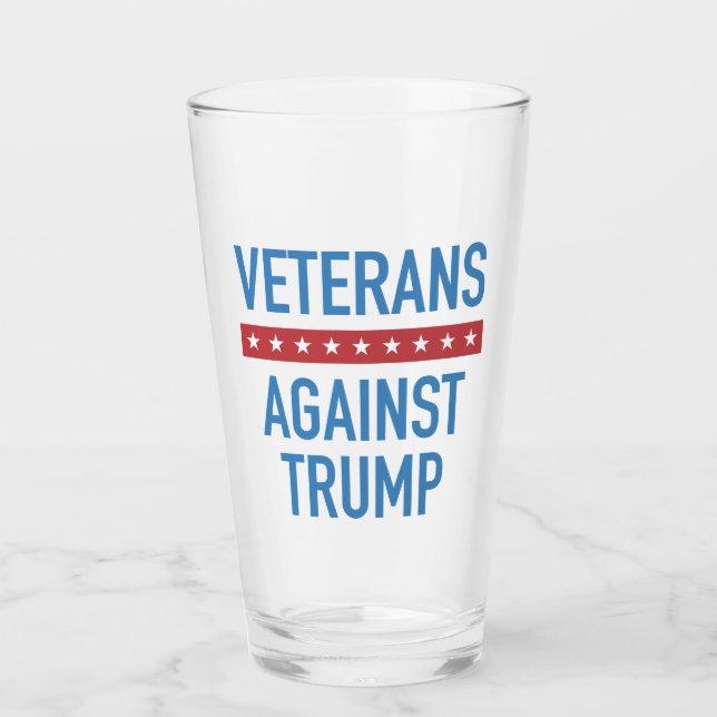 Veterans Against Trump Glass (Front)
