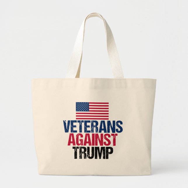 Veterans Against Trump Large Tote Bag (Front)