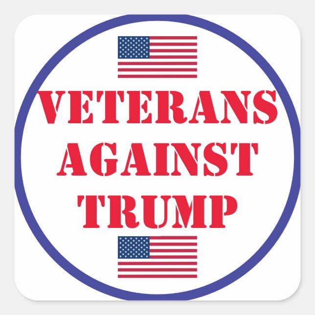 Veterans Against Trump Square Sticker (Front)