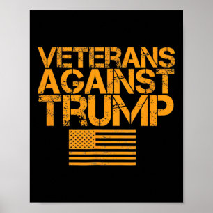 Veterans Against Trump Vintage Patriotic Flag Prot Poster