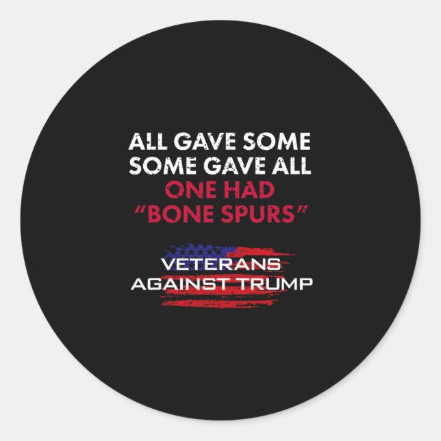 Veterans Anti-trump Draft Dodger Bone Spurs For Ve Classic Round Sticker (Front)
