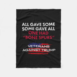 Veterans Anti-trump Draft Dodger Bone Spurs For Ve Fleece Blanket