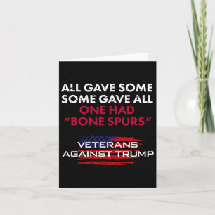 Veterans Anti-trump Draught Dodger Bone Spurs For  Card