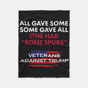 Veterans Anti-trump Draught Dodger Bone Spurs For Fleece Blanket