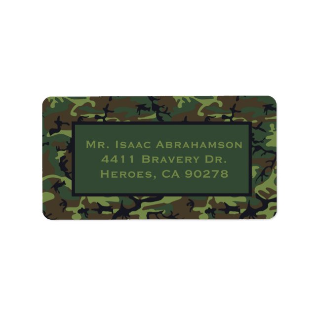 Veterans Army Military Return Address Label (Front)