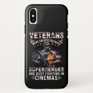 Veterans Because Superheroes Busy in Cinemas  iPhone X Case