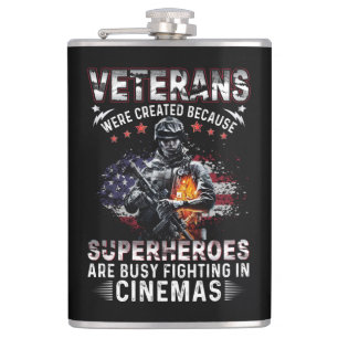 Veterans Because Superheroes Busy in Cinemas Hip Flask