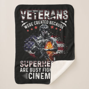 Veterans Because Superheroes Busy in Cinemas Sherpa Blanket