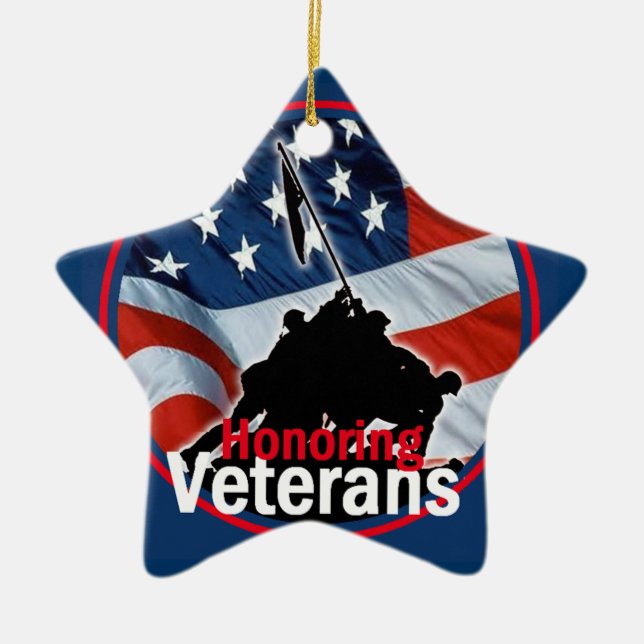 Veterans Ceramic Tree Decoration (Front)
