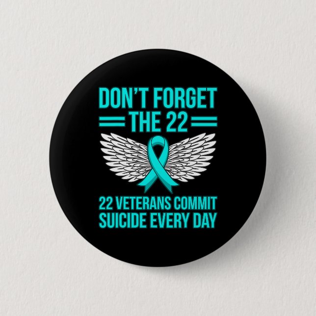 Veterans Commit Suicide Ptsd Awareness Ribbon Grap 6 Cm Round Badge (Front)