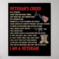 Veteran's creed I'm a veteran Proudly now Standby
