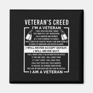 Veteran's Creed Patriot War Usa Oath Grandpa Magnet