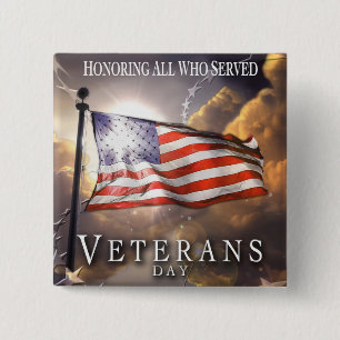VETERANS DAY 15 CM SQUARE BADGE